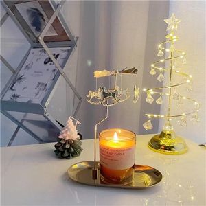 Candle Holders Modern Rotating Candles Table Metal Elegant Simple Live Room Wood Decore Romantic Vazenhouder Pe De Vela Vases Tabl DF50ZT