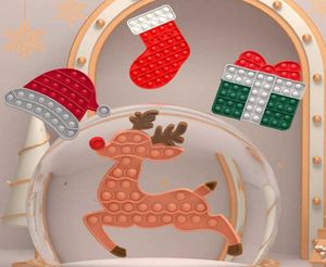 2022 Barn gåvor Desktop Finger Bubble Puzzle Push Bubbles Toys Ping Board Game Xmas Hat Stocking Elk Shape poo- its Tidig pedagogisk stil G87ICOQ2621817