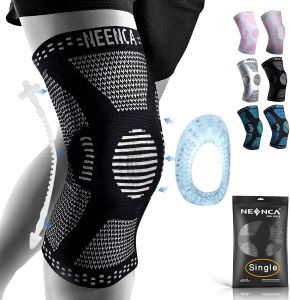 Säkerhet Neenca Knee Brace Compression Sleeve Support med Patella Gel Kne Pads för att köra Meniscustear ACL Artrit Joint smärtlindring