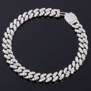 Мужчины хип -хоп ювелирные изделия Moissanite Lab Made Diamond Women Choker Miami Link Chain 10 мм ожерелье стерлинго