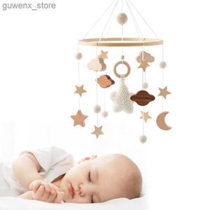 Mobiles# Baby Mobile Rattles Toys 0-12 Months Wooden Bed Bell Newborn Music Box Bed Bell Hanging Toys Holder Bracket Infant Crib Boy Toys Y240412