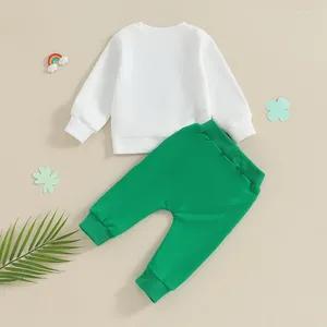 Clothing Sets Toddler Boys Ireland Festival Outfits Shamrock Letter Print Long Sleeve Sweatshirts And Pants 2Pcs Clothes Set