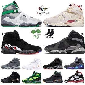 2024 salto di alta qualità 8s Designer maschile Scarpe a basket 8 Gunsmoke South Beach Black Black Cement Aqua Chrome Man Sneakers per esterni da jogging da jogging size 13