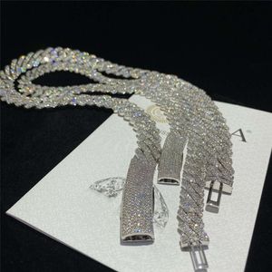 Wholesale 10mm 12mm da 14 mm da uomo hip hop a ghiacciata collana diamante sterling sier d colore moissanite golf ginning catena