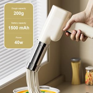 Yapımcılar Electric Noodle Maker Cordless Handheld Noodle Press Gun 5 Kalıp USB Şarj Yardımı Yardımcı Mutfak Gadget