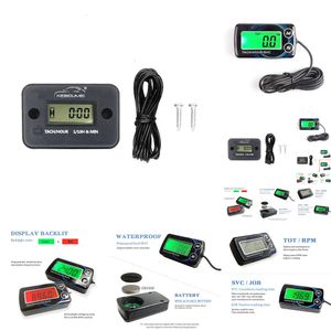 Novo 2024 carros eletrônicos de carro digital Tach Hour Meter Alert RPM Tacômetro Bedeiro Llogado Resetável Para motosserras de motosserras ATV Marine planador