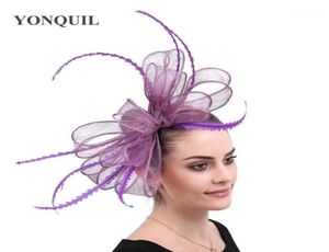 Düğün Kokteyl Resmi Saç Fascinator Şapka Kadınlar İçin Vintage Vintage Teavey Gare Gelin Fedora Saç Klip Fantezi Tüyler Dekor1278038303800