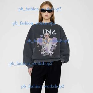 Anine Binge Sweatshirt Yeni niş tasarımcı sweatshirt kazak gündelik moda mektubu vintage yuvarlak boyunlu pamuk trendi gevşek çok yönlü Annie hoodies üstleri 462