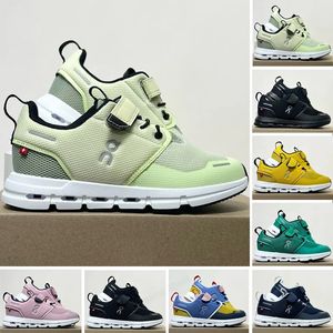 2024 Kids Designer Casual Shoes Mens Cloud Running Pearl White Womens Foam Tennis Platform Sneakers Run Pink Clouds Monster Shoe White Black Sports Trainers F2