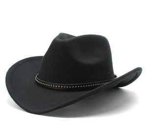 Zimowe kobiety mężczyźni czarne wełny fedora hat chapeu zachodni kowbojowy dżentelmen Jazz sombrero hombre cap elegancka lady cowgirl hats 22027716887