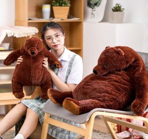 60cm100cm Soft Brown Bear DJUNGELSKOG Plush Toys Stuffed Bear Pillow Plush Teddy Toys Hugging Pillow Cushion Children Gift VIP 217667722