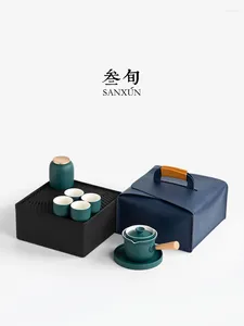 Teaware Set Charms Tea Set Eesthetic Porcelain Chinese Pot and Cup Portable Gift Box Tetera Porcelana BG50TS
