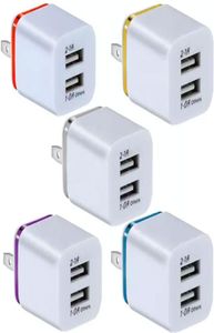 Universal Mini 21A Dual USB Charger Phnom Penh Electricating Mobiltelefonladdare Färg för smartphone Huawei Xiaomi2283565