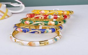 Bangle 5 Opções Estilos chineses Cloisonne Bracelet Double Crystal Bangles Bangles Wind GP Lady039s Jóias Presente4895249