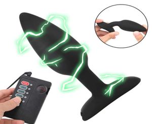 Articoli di massaggi Shock Butt Plug Electric Anus Dilator Prostato Massager Silicone Sex Toy Toys for Men 6092265