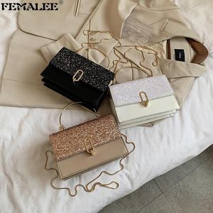 Bag 2024 Trendy Sequin Women Tote Bags Luxury Bling Evening Party Shoulder Bolsa Korean Fashion Lady Chains Crossbody Purses