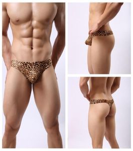 Мужские нижнее белье трутки сексуально легкий дышащий леопардовый принт T -образный мужской бикини