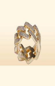 Mens Jewelry Ring Hip Hop Jewelries Iced Out Gold Rings Luxury Golden Plated Fashion BlingBling Rings28758894527