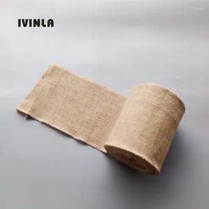 Party Decoration 2st/Lot 10cm 10m Natural Jute Burlap Fabric Roll For Country Rustic Wedding DIY