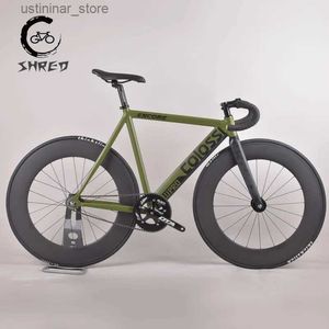Bikes Ride-Ons Colossi Fixed Gear Bike Muscula Aluminum Frame Carbon Fork Single Speed 53CM 55CM Fixie Track Bicycle with 88MM Carbon Wheelsets L47