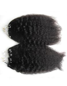 200g Coarse yaki Loop Micro Ring Hair 1gs 100gpack 100 Human Hair Kinky Straight Micro Bead Links Remy Hair Extensions 180399168306