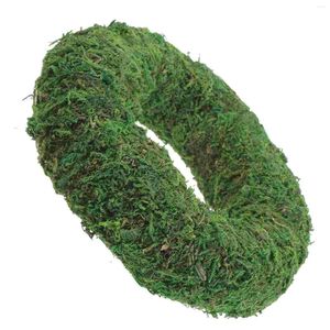 Dekorativa blommor Simulerade Moss Garland Bröllopsfönsterdekorationsförsörjningar Holiday Party Diy Floral Wreath Ring Small Hanging Decors