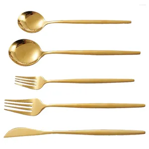 Dinnerware Sets Cutlery Set Party Utensils Flatware Kit Salad Fork Gold Eating Stainless Steel Silverware