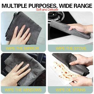 10st Magic Glass Cleaning Tyg återanvändbar Inget spår Microfiber Rag Clean Handdukar Skurning Pad Windows Cars Kitchen Cleaning Tools