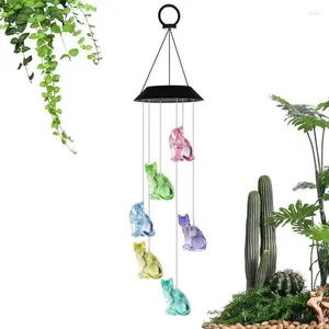 Decorative Figurines Solar Color Changing Wind Chimes LED Operated Chime Home Decor For Garden Terrace Party Patio Window