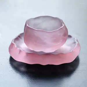 Copos de vinho xícaras de chá rosa de copo de copo de vidro artesanal conjunto de garrafas de água de martini