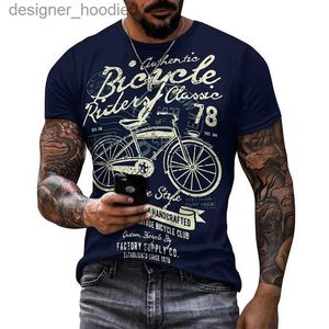 Men's Hoodies Sweatshirts Bicycle retro sports 3D printing mens T-shirt O-neck short sleeved black T-shirt mens street clothing high-quality T-shirt C240412