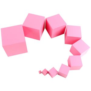 Montessori Family Set Pink Tower Holzblöcke Kinder Spielzeug Handy-Eye-Koordination Zählbares Spiel Set