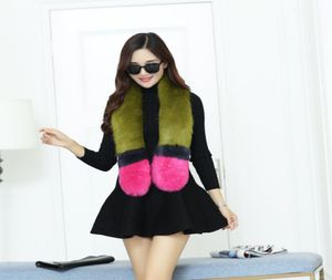 2019 Women Winter Fashion Brand Brand Fox Furt Collar Wool Scarf Spell Color Color Lerves ha 9 Colors1665135