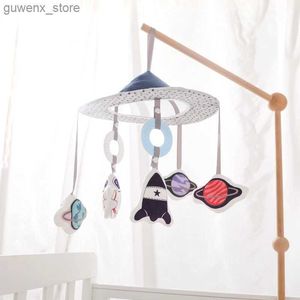 Mobiler# Crib Mobile Bell Bell Baby Mobile Rattles Toys Soft Felt Astronaut Sky Newborn Music Box Hanging Toy Crib Bracket Baby Gifts Toys Y240412