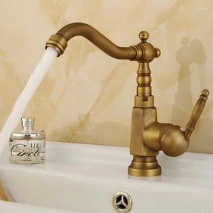 Bathroom Sink Faucets European All Copper Kitchen Faucet Cabinet With Ancient Dishes Can Rotate Antique Tap