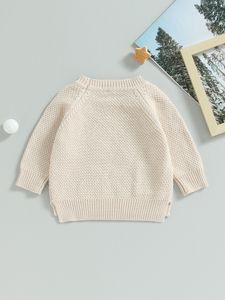 Śliczne niemowlęce chłopców Chunky Knit Sweter Przytulny ekipka z długim rękawem dzianin na jesień zima - urocze ciepło