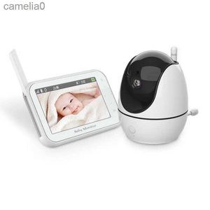 Baby Monitors Wireless baby monitor with bidirectional audio crying alarm night vision lullaby temperature and HD4.5 screen baby monitorC240412