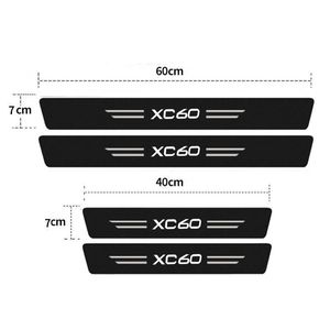 for Volvo XC60 Logo Luminous Car Door Threshold Stickers Anti Scratch Film Night Lighted Rear Trunk Sill Waterproof Decals Tape