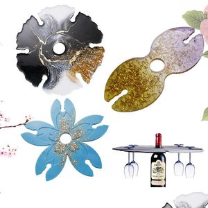 Molds Sile Wine Rack Mold Flower Irregar Glass Resin For Diy Making Holder Drop Delivery Jewelry Tools Equipment Dhhcz