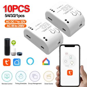 1-10pcs Tuya WiFi SMART STUST per Alexa Google Home Relay Relay Modulo Switch Control Control Ac DC 7 a 32 V/AC 85 a 256V