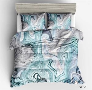 Yatak Setleri 3D Mermer Bulut Evi Tekstil Üç Parçalı Set Yorgan Kapağı ve Yastık Kılıfı Çekirdek Sağlıklı Cilt Bakım Malzemeleri