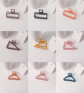 Metall Solid Color Hair Clamps Big Nonslip Hairs Claw Clips Triangle Rectangle Semicircle Hairpin Versatile Simplicity6432002