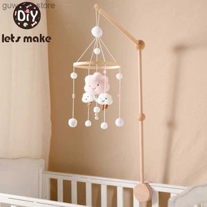 Mobile# Lass uns Baby Rasseln Crib Mobiles Spielzeugbett Glockenhalterung Musical Box 0-12 Monate Mini Cloud Cotton Carousel für COTS Projektion Y240412Y240417W4ZL