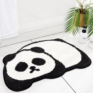 Badmattor Panda och björn Microfiber Mat Kawaii Badrum Absorberande fot Toalett Duschrum Antislipsmattan Plush matta