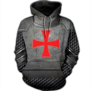 Designer Herren Hoodies Sweatshirts Neue beliebte Knights Templar Series 3D Digital Printed Hoodie
