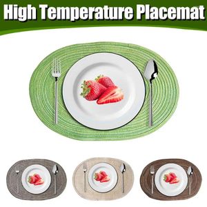 Table Mats High Temperature Placemat Water Cup Coasters Elegant Woven Cotton Yarn Placemats Ellipse Design Protectors For Home