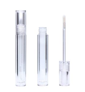 Packing Bottles Lip Gloss Tube Empty 5ML Lipgloss Tubes Round Transparent Lips GlossTubes With Wand Clear W006 100pcs8592597