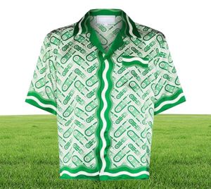 22SS CasabBlannca Green Shade Pineapple koszulki Koszulki garnitury Man Man Fashion Summer Beach wakacje Hawaje Tshirty krótkie spodnie 3801063