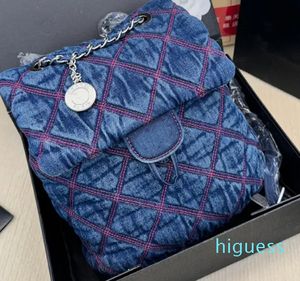 2024 Classic Flap Mini Shoulder Bags Quality Denim Diamond Lattice Handbags France Brand Women Silver Metal Hardware Crossbody Bag Designer