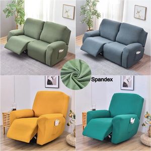 Stuhlabdeckungen 1 2 Sitzer Festkörper-Liege Sofa Abdeckung Stretch Spandex Split All-Inclusive Slipcovers Sessel mit Seitentasche